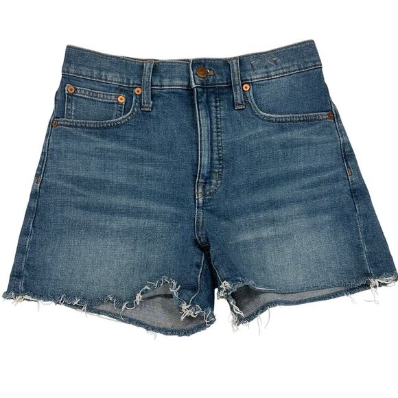 Madewell Pants - Madewell High Rise Denim Shorts Sz 25 Frayed Hem Jean Shorts